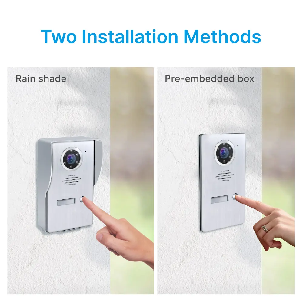 7英寸 TUYA WiFi 智能可视门铃——轻松4-wire连接，实现室内与室外设备互通。随时随地查看、聆听并与访客对话。1080P AHD 门铃——内置高清广角摄像头，适用于多种环境及户外场景；配备夜视功能_04