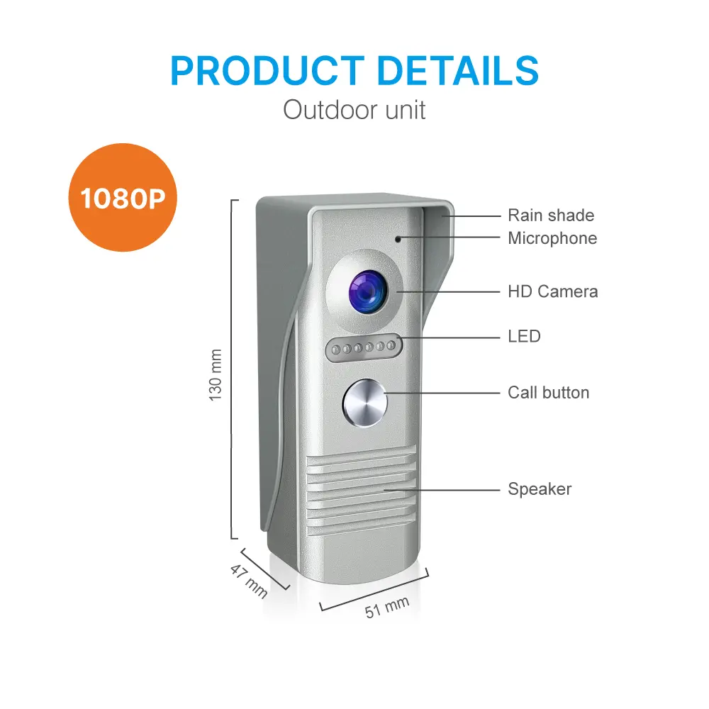 可视门铃，RL-B17F-TY, 4 芯线，Tuya WiFi，7英寸 FHD 屏幕，1024*600，108万像素高清摄像头，免提通话，远程开锁_07